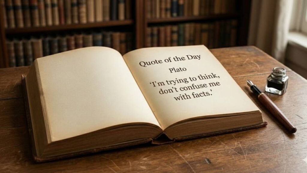 Quote of the day by Plato: ‘I'm trying to think, don't confuse me with…’